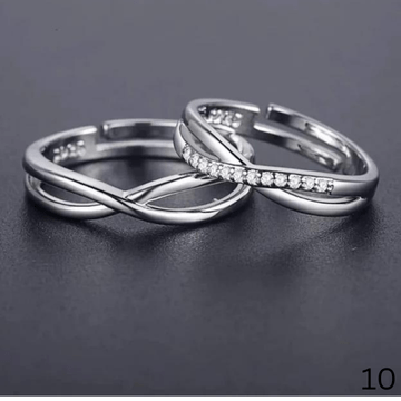 Silver Couple Ring Set